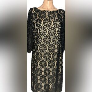 Jessica Howard Black Floral Lace Dress